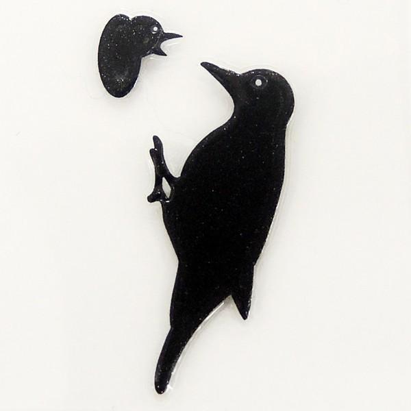 鳥 蒔絵シール LOVE BIRD キツツキ 黒 : TOYO LABO - 通販