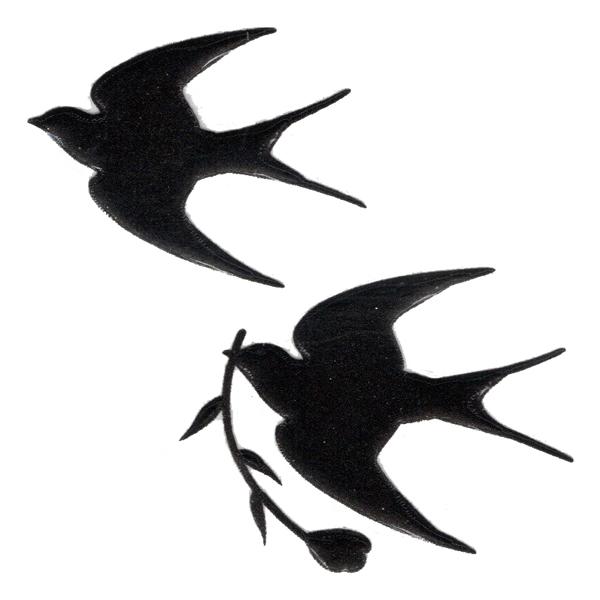鳥 蒔絵シール 「Love bird ツバメ 黒 30mm」 : TOYO LABO