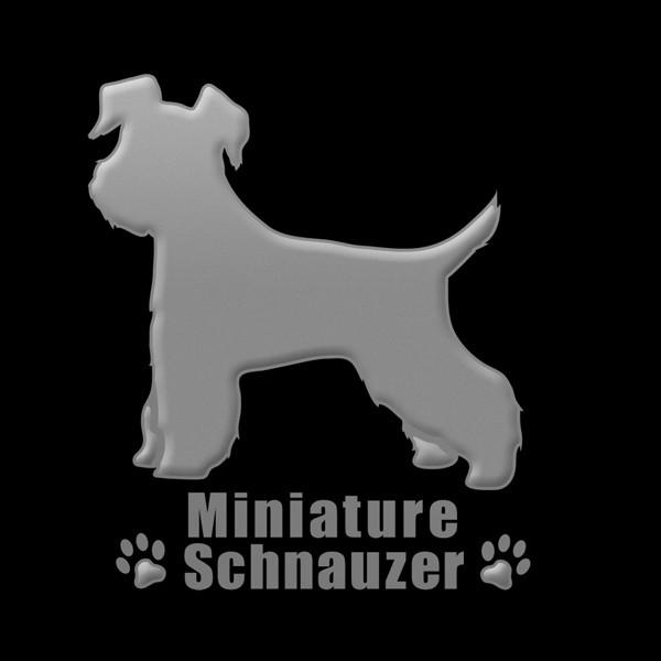 犬 蒔絵シール LOVE DOG ミニチュアシュナウザー（横向き） 銀