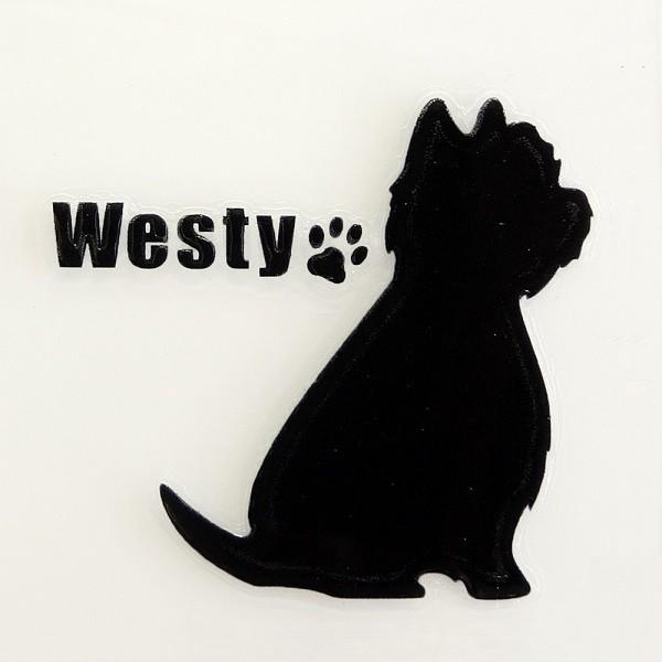 犬 蒔絵シール LOVE DOG ウェスティ （お座り） 黒 : TOYO LABO - 通販