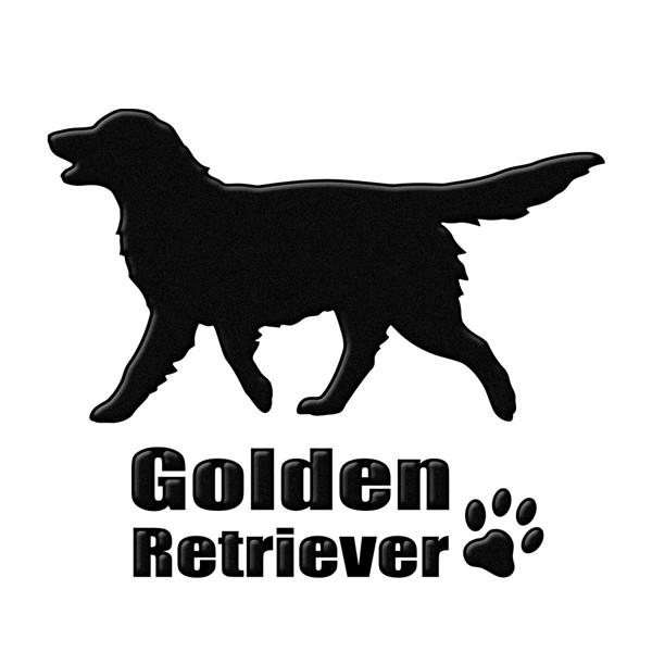 美品 hayu ゴールデンレトリバー プレート Black 犬 蒔絵シール LOVE