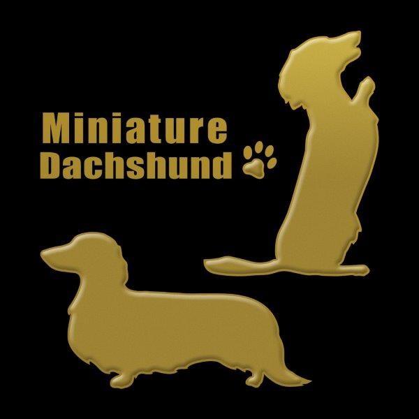 犬 蒔絵シール LOVE DOG ミニチュアダックスフンド（2匹）金 : TOYO