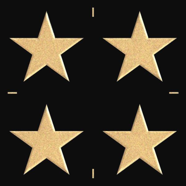 蒔絵シール MARK 「星 (盛りあり) 金 24mm 4個付」大 星形 星柄 スター star ゴールド