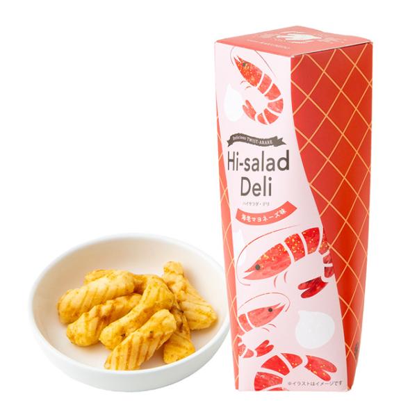 海老マヨネーズのお料理をマヨネーズのまろやかな酸味と香ばしくローストした海老の風味で表現しました。あられの形状を模した特徴あるパッケージの中に、分けやすく食べ切りやすい個包装をお詰めしました。内容量／28g（7袋）商品サイズ（mm）（縦・横...