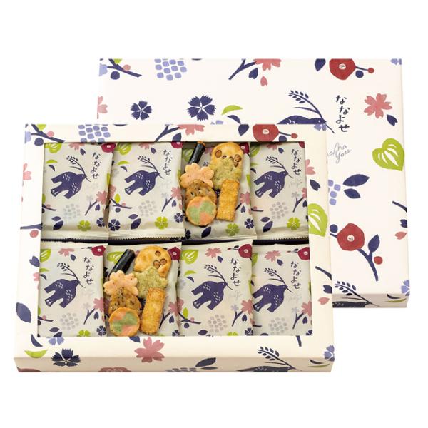 四季折々の素材を使って季節の野山をイメージし、味覚だけでなく五感を使って楽しんでもらえるお米のお菓子をつくりました。７種類の味・形・食感の違う、あられ・お煎餅を一袋にお詰め合わせした人気の商品です。ブランドモチーフ「らくみ鳥と四季の草花」を...