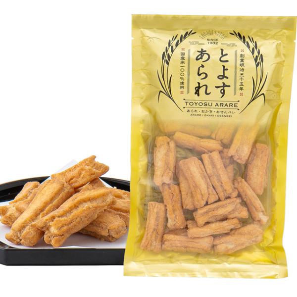 国産もち米のサクッとした食感の揚げおかき。関西風の出汁つゆとみりんを使った甘めの醤油味です。内容量／75g商品サイズ（mm）（縦・横・高さ）／260×170×50特定原材料等／小麦、さば、大豆オリジナル メーカー おせんべい あられ お菓子...