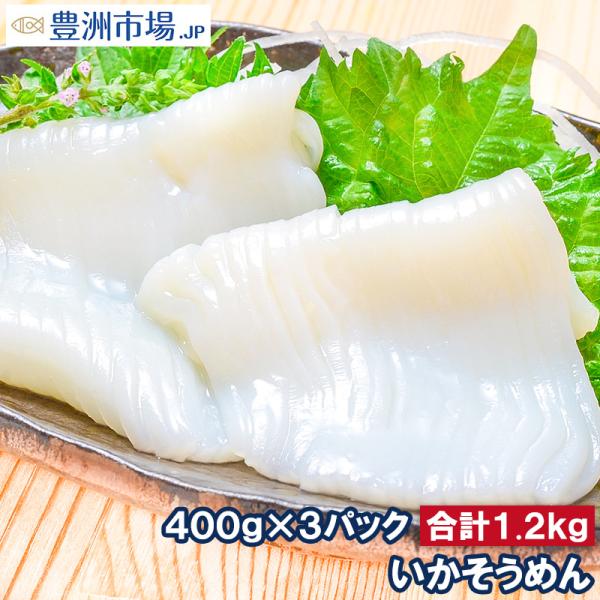 お中元 国産 いかそうめん イカソーメン 合計1.2kg 400g×3パック スルメイカ  いか イカ 烏賊