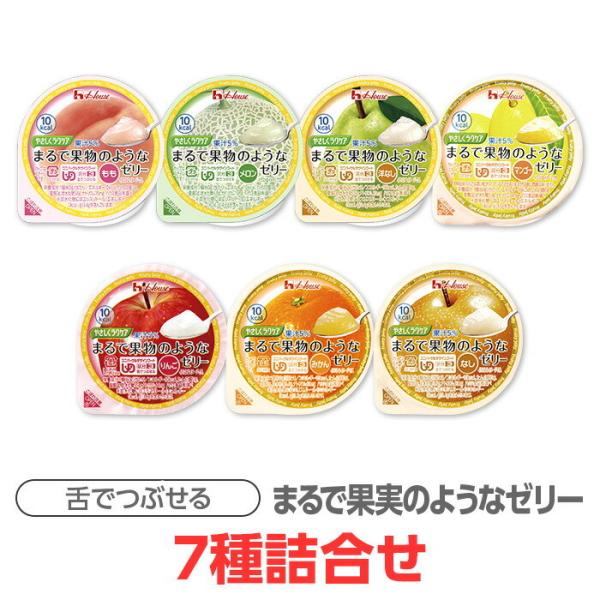 【軽減税率】 ハウスギャバン やさしくラクケア まるで果実のようなゼリー 7種詰合せ（21個入） 介護食 ユニバーサルデザインフード 区分3 舌でつぶせる