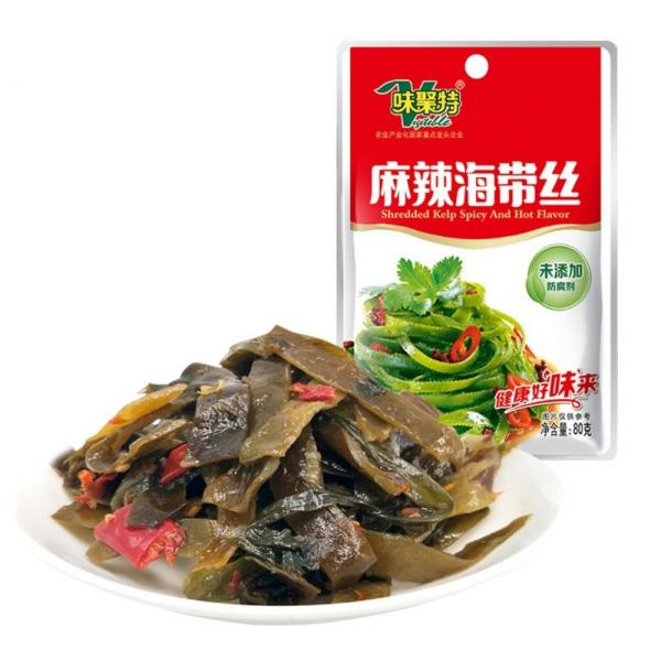 味聚特麻辣海帯絲80g【1点】辛口昆布 麻辣海帯絲 昆布スライス 中華ザーサイ 漬物 惣菜 中華物産食品 80gx1点