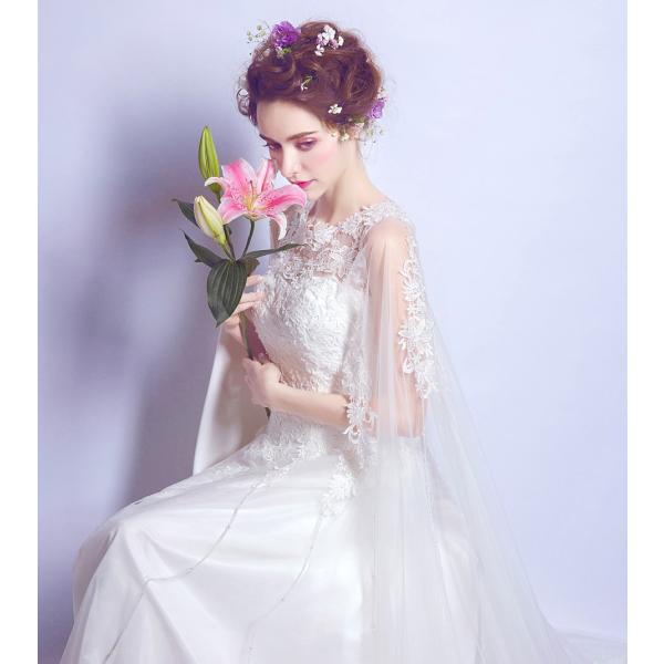 ウェディングドレス aライン 安い ウエディングドレス 白 ボレロ 