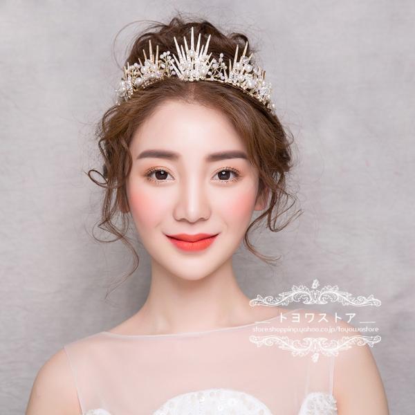 ウェディング ティアラ クラウン 格安 ヘッドドレス ブライダル 髪飾り パーティー 二次会 花嫁 結婚式 ヘアアクセサリー 発表会 hgts043 トヨワストア 通販 Yahoo ショッピング