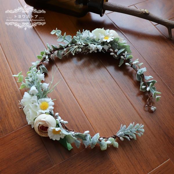 花かんむり 結婚式 ウェディング 花冠 ブライダル 花嫁 フラワーガール ナチュラル ヘッドドレス 着物 安い 髪飾り 造花 hh196 トヨワストア 通販 Yahoo ショッピング