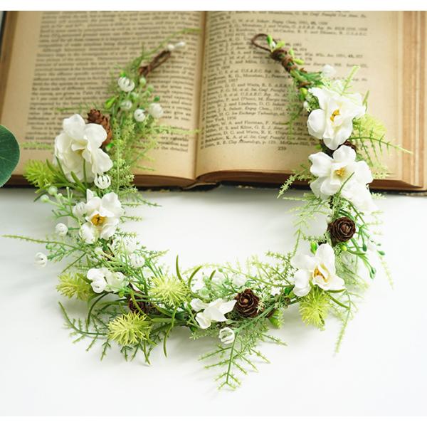 花冠 ウェディング ブライダル 花かんむり 結婚式 花嫁 フラワーガール ナチュラル ヘッドドレス 成人式 安い 髪飾り 造花 hh210 トヨワストア 通販 Yahoo ショッピング
