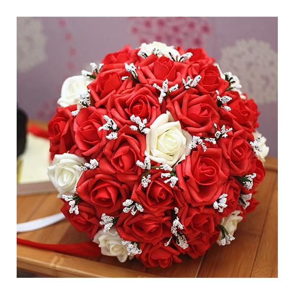 ウエディングブーケ ブートニア 安い 結婚式 ウェディングブーケ 花嫁 アレンジメント 披露宴 ウェディング用 造花 ブライダルブーケ 手作り ph052 トヨワストア 通販 Yahoo ショッピング