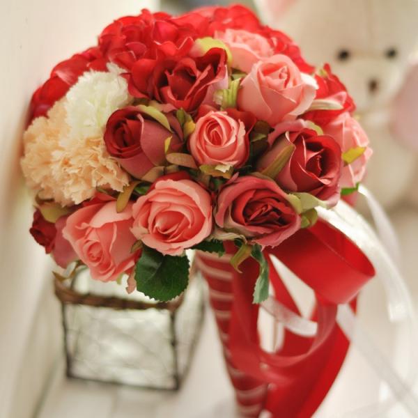 ウエディングブーケ 赤 ブートニア 安い 結婚式 ウェディングブーケ 花嫁 アレンジメント 披露宴 ウェディング用 造花 ブライダルブーケ 手作り Buyee 日本代购平台 产品购物网站大全 Buyee一站式代购 Bot Online