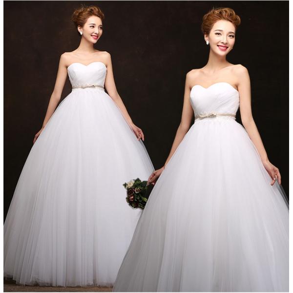 ウエディングドレス エンパイア 安い 二次会 ウェディングドレス 結婚式 マタニティドレス 披露宴 花嫁 ブライダル ロングドレス 白 シンプル サッシュベルト Yfhs018 トヨワストア 通販 Yahoo ショッピング
