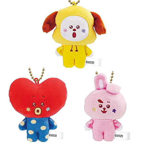 BT21 Fuwa Fuwa Mascot★4 [アソート3種セット (5.CHIMMY/6.TATA/7.COOKY)]【 ネコポス不可 】