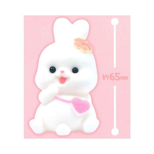 ふわふわフロッキーソフビのうさぎ [3.ホワイト]【 ネコポス不可