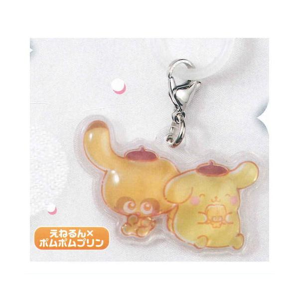 ぷにるんず×サンリオキャラクターズ ぷっくりクリアガチャマスコット [5.えねるん×ポムポムプリン]【ネコポス配送対応】【C】