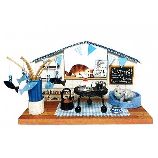 ▼この商品は【【ミニチュアキット】 にゃんこのミニチュアライフコレクション / カフェタイム [3305]】です。ねこちゃんをかわいく表現できる、手づくりドールハウスキットシリーズです!!完成サイズ：W140×D65×H75mm※この商品は...