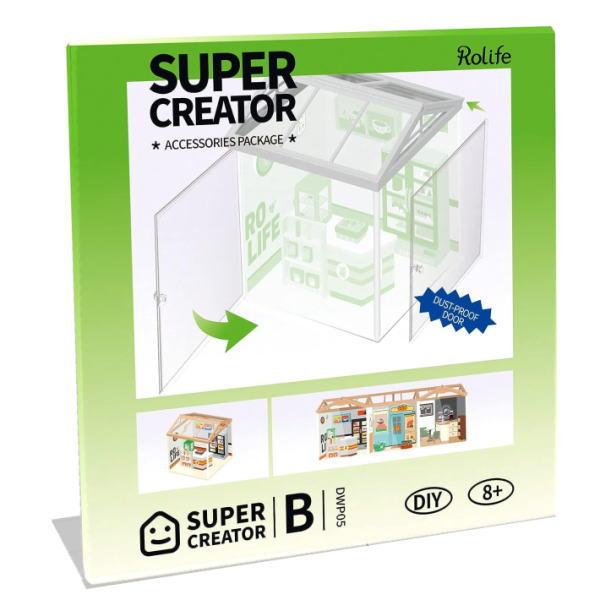 ROBOTIME社「Super Creator(スーパークリエイター)」シリーズは、プラスチック素材の組み立て式のDIYミニチュアハウスです。塗装済みで道具を使わず簡単に組み立てることができ楽しめます！※こちらの商品は、クリエイターシリーズ...