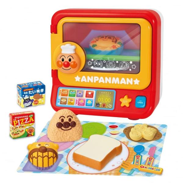 ,toptoy,#2025111201christmas,#202511120001 チン！すると、こんがり色が変わるオーブンレンジ！選べるクッキングメニューは8種類！食べ物パーツをセットしてからボタンを押すと「ピ！」と音が鳴りアンパンマン...