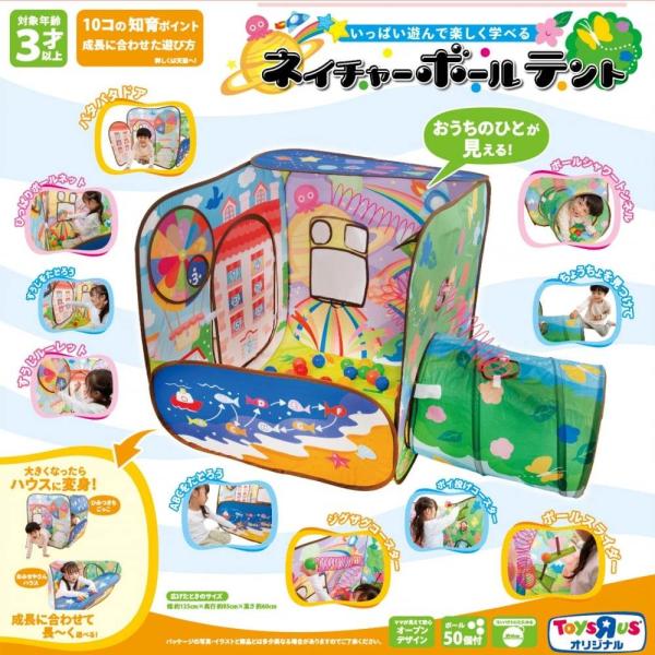 色々なギミックや、遊びがたくさん!学びの要素もたくさん入った、楽しいボールテントです。