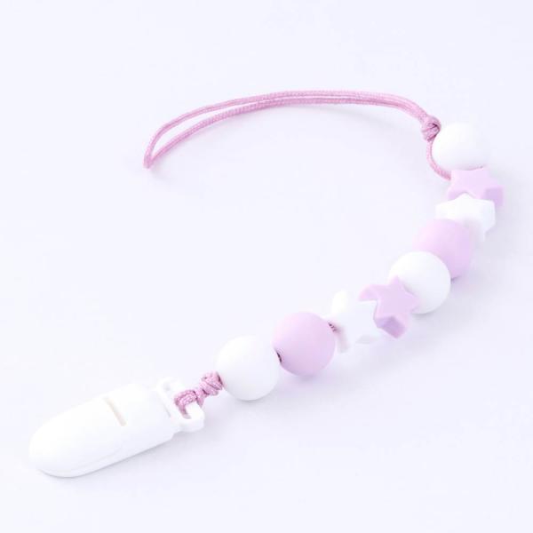 ,#00003380,#00003460,#20251203001,#00003592,#20251225001 ベビーザらス限定　dear BABY (ディアベビー)赤ちゃんのおしゃぶりを繋いでおく便利なシリコンストラップです。紐を赤ちゃ...