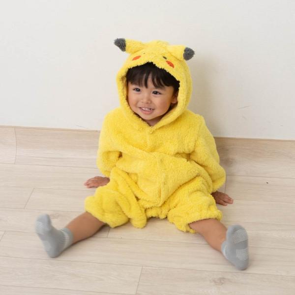 monpoke モンポケ 長袖ロンパース ピカチュウなりきり イエロー×90cm