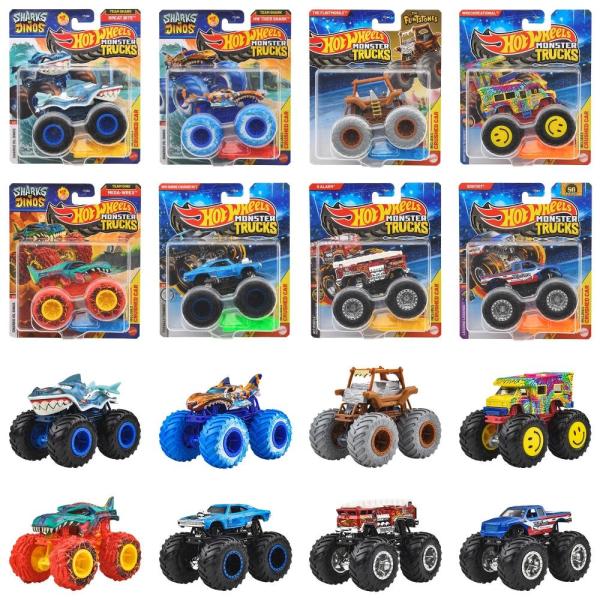 ,#20251215siteoffitems 大きなタイヤが特徴の1/64のモンスタートラックの新アソートが登場！オリジナルカーから実車まで幅広いラインアップ！今回のアソートでは新金型として「グレート・バイト」が登場！モンスタートラックでク...