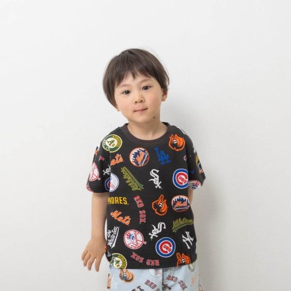 MLB 総柄 Tシャツ ブラック×90cm ベビーザらス限定 : トイザらス