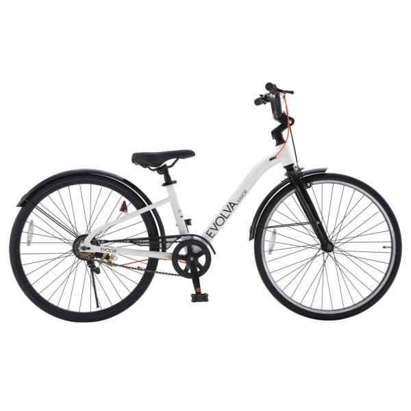 【オンライン限定週替わりセール】24インチ 身長140cm〜168cm 子供用自転車 エボルバジュニア パールホワイト 9歳 10歳 11歳 シンプル