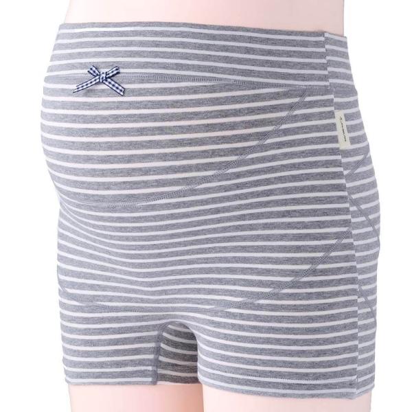 他サイト： らくばきパンツ妊婦帯 ボーダー（グレー×Ｍ）の商品画像