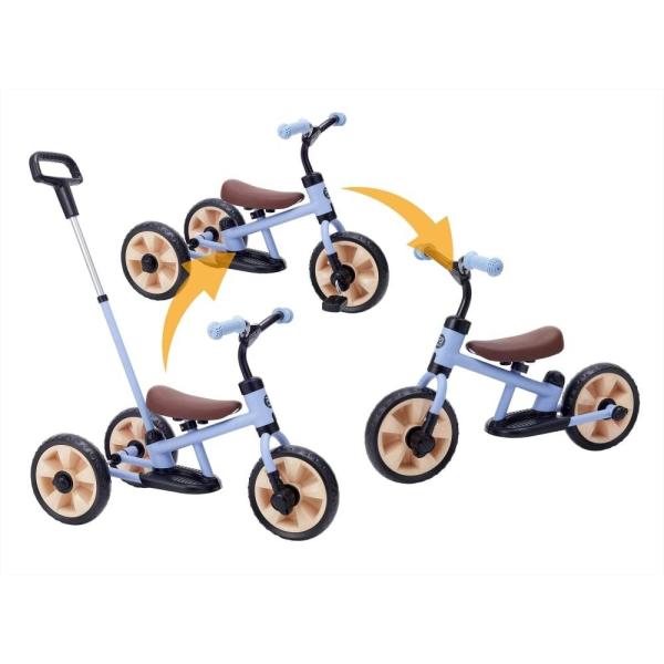 ,,#20251225002 三輪車からランニングバイクにへんしん!カジキリ押手付三輪車　（ひとりで乗れるようになるまではパパやママとお散歩)　→　ペダル付き三輪車(ひとりでペダルをこいで三輪車)　→　ランニングバイク(自転車に乗るためのバ...