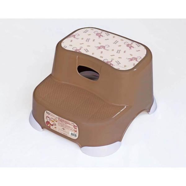 ,,,,,,, かわいいフォルムの子供用2段式の踏み台です。お子様の手の届かない洗面台やトイレ、キッチンで必需品です。持ち運びができるフロント穴付き。軽くて頑丈な日本製。●サイズ：　W325×D345×H210ｍｍ