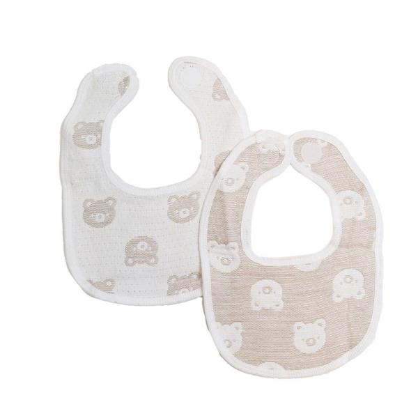 ,#20251215siteoffitems,, 多層に織ったガーゼ生地で作った2枚組のスタイです。たっぷりと空気を包む4層構造になっています。