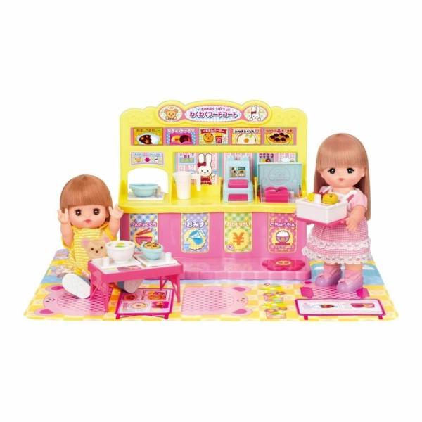 ,#202511120001 フードコートでおしょくじしましょ♪たくさんのたべものがえらべちゃう！たべものは天面をうらがえすと・・・ほんとうにたべたみたいにみえるよ！フードコート本体のおはなのボタンをおすと・・・たべものがしたから出てくるの...