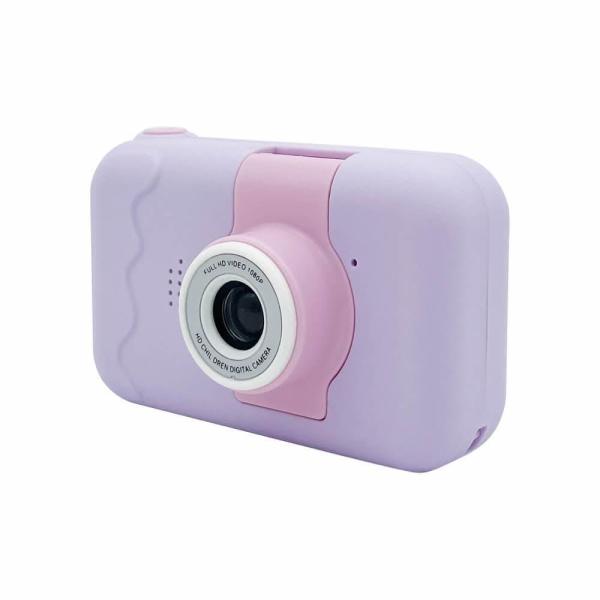 自撮りできちゃうキッズカメラ　ライトパープルフリップキッズトイカメラではじめてのカメラデビュー！可愛いパープルのトイカメラカメラ撮影、動画撮影の他にミニゲーム（５種類）内蔵！SDカードに画像や動画を保存出来ます（SDカード別売り）リチウムイ...