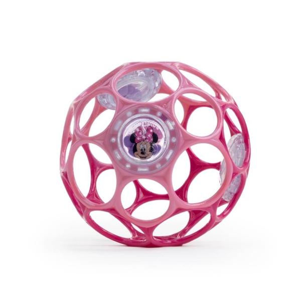 ディズニーとオーボールのコラボデザイン登場！転がして遊んだり、振って音を鳴らす赤ちゃん用のボール。小さな手でも持ちやすい設計。