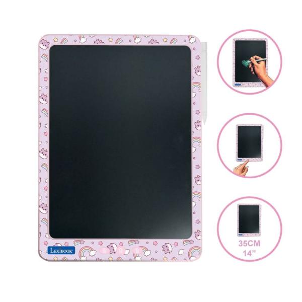 #2025102002 13.2インチの大きなおえかきボードLCDでカラフルにおえかき出来ちゃう♪手や服が汚れる心配もなくたくさんおえかきできるよ。薄型で軽量なので持ち運びにも便利♪絵を消すボタンが３つ付いてるよ。