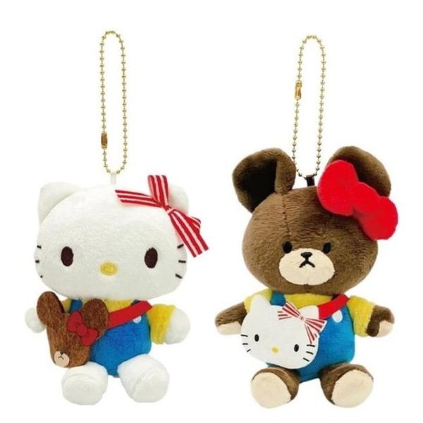[ぬいぐるみマスコット2種セット] くまのがっこう×ハローキティ ハローキティMC&ジャッキーMC