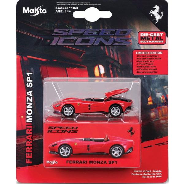 MAISTO 1/64 SPEED ICONS フェラーリ モンツァ SP1 レッド 完成品ダイ