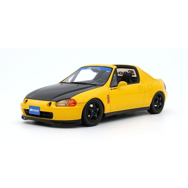 OTTO 1/18 ホンダ シビック デルソル スプーン 1996 イエロー OttO mobile 1/18 ホンダ シビック デルソル スプーン (イエロー) 完成