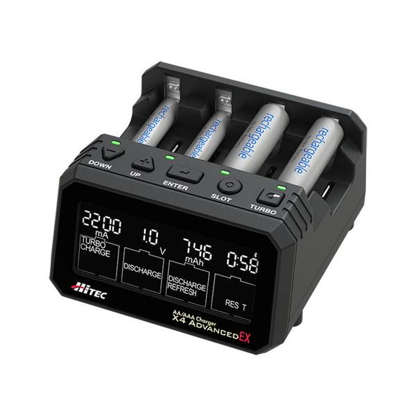他サイト： HiTEC AA/AAA Charger X4 Advanced EX 単三/単四 Ni-cd Ni-MH 充電池 充・放電器 44308-Bの商品画像