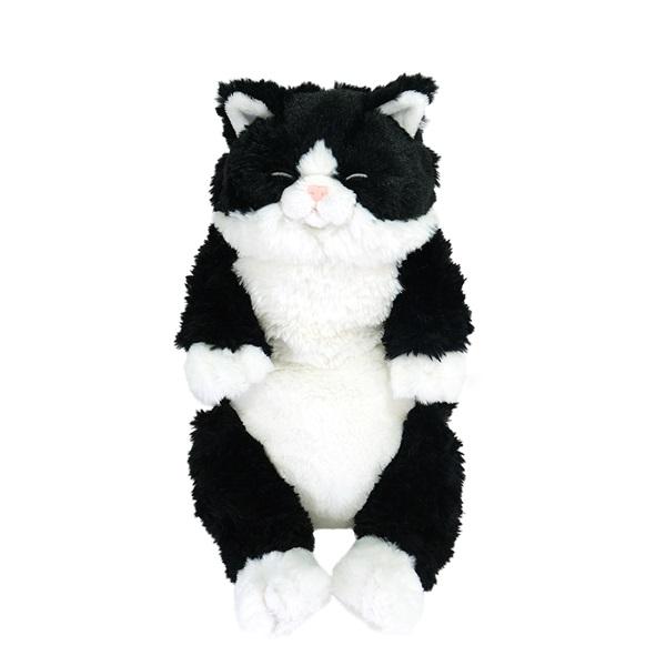 他サイト： ひざねこ すやすや 　ぬいぐるみ　ハチワレ　高さ約47cm　P-1283の商品画像