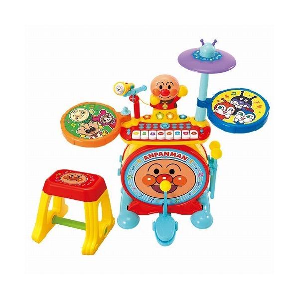 電子ドラムセット・マイク・キーボードがひとつになったデラックスミュージックトイです。楽器音ボタンやリズムボタンなどの機能ボタンで音遊びが楽しめます。ワンキープレイ、伴奏練習、エコー、録音・再生、デモ再生、リズム、ドラム、キーボード、マイク、...