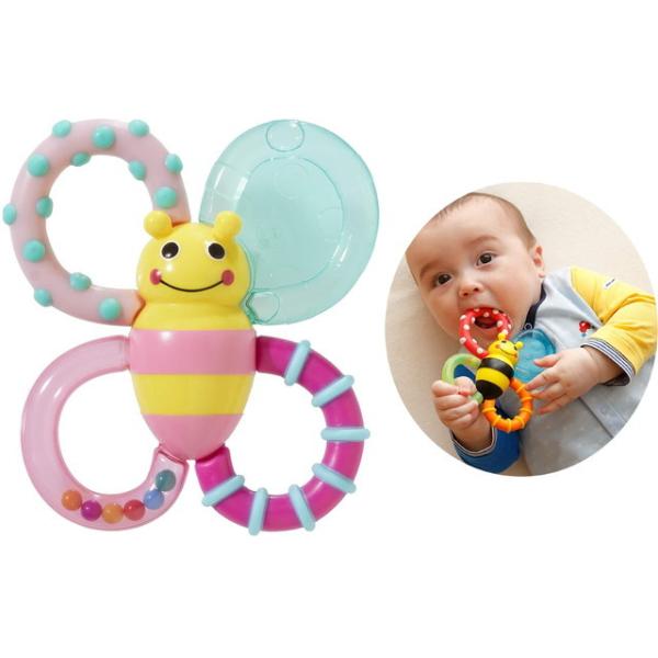 他サイト： Sassy サッシー 歯固めラトル カミカミみつばち ピンク TYSA80779　生後3ヶ月から　ひんやり感触　おしゃぶり　歯固め　定形外郵便送料無料の商品画像