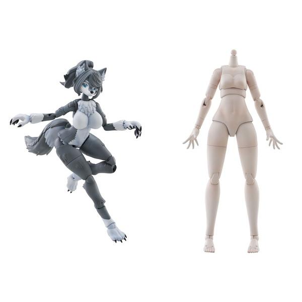 アオシマ けもプラ ハイイロオオカミ+ヒトパーツセット[カラーB] ノン
