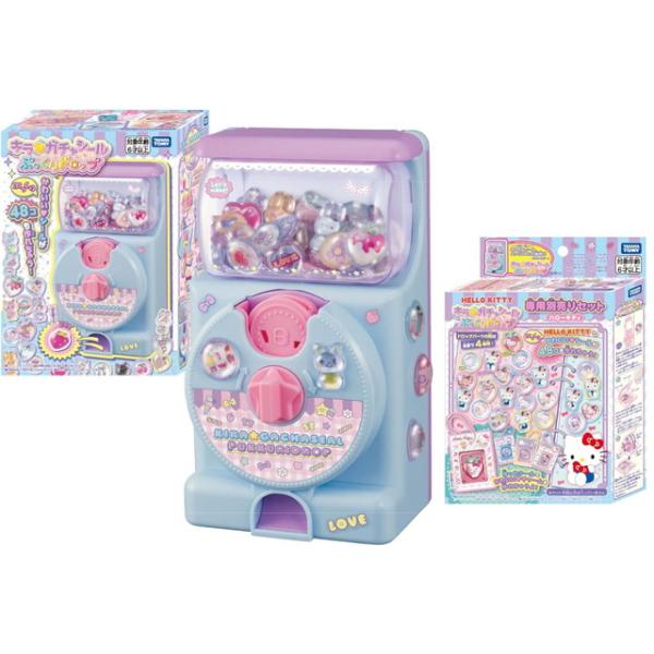 8月1日発売予定　【2点セット】キラ★ガチャシール ぷっくりドロップ ＆ 専用別売りセット ハローキティ　(本体 リフィル 96個作成可能)　送料無料