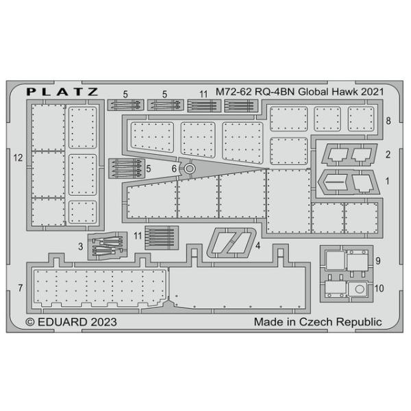 プラッツ 1/72 RQ-4 グローバルホーク用 ディテールアップエッチングパーツ M72-62 ネコポス送料無料